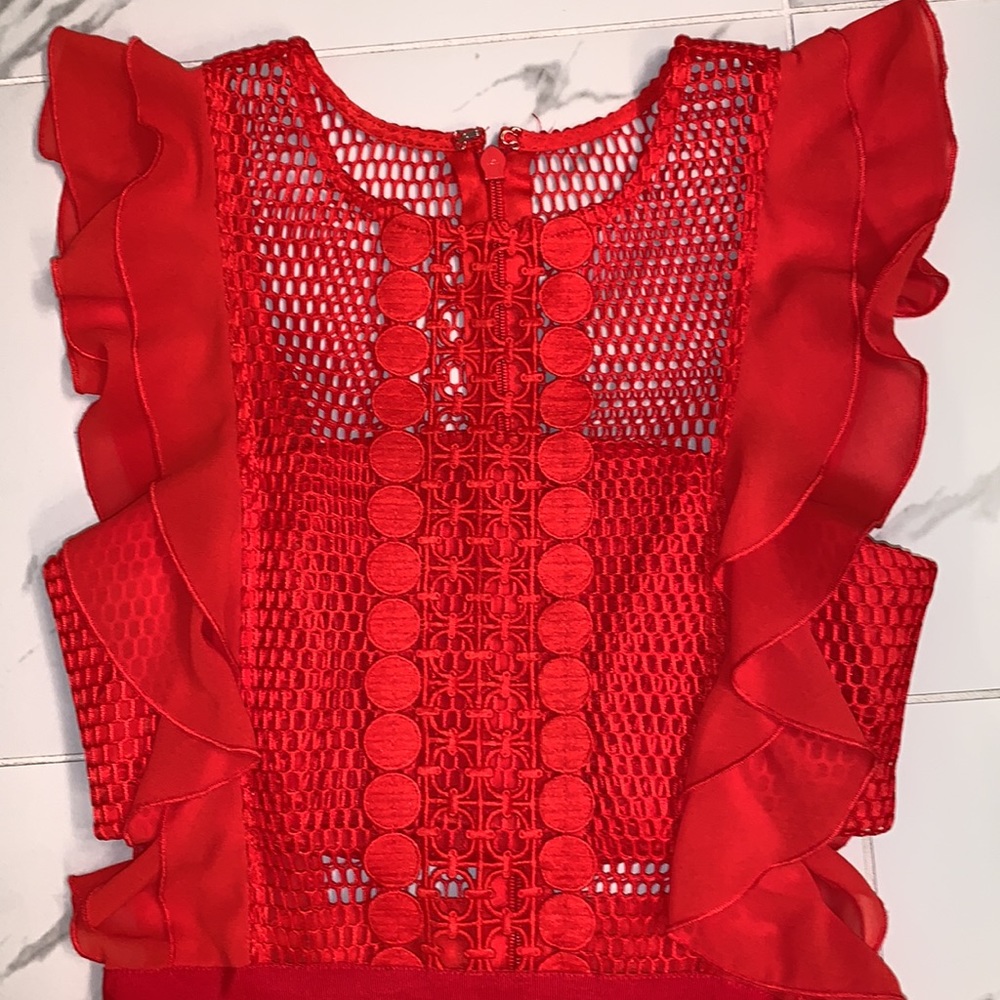 Red Self-Portrait Style Maxi Dress
